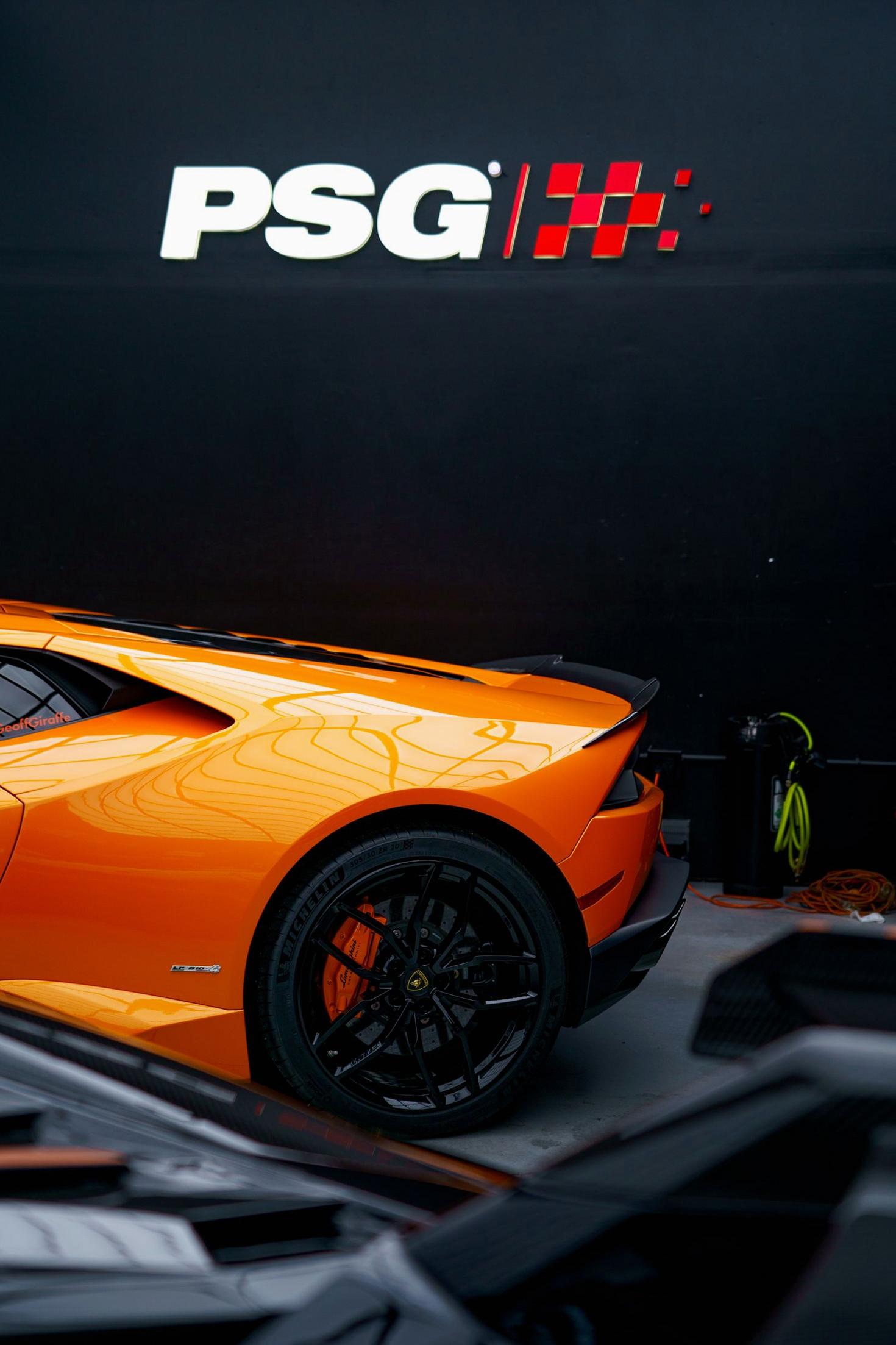 Vibrant orange sports car