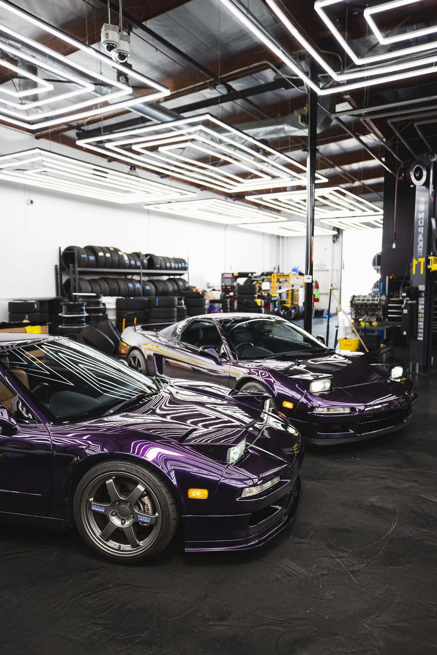 Glossy purple car finish